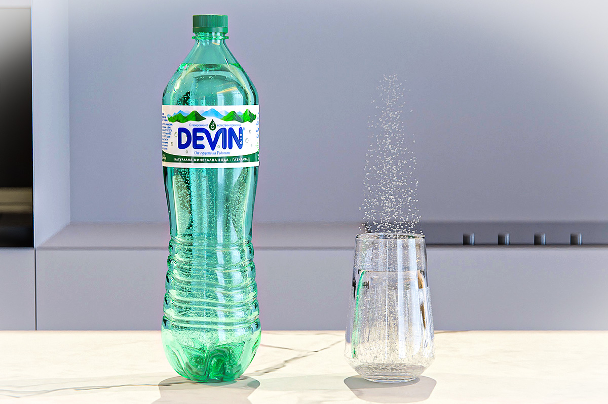 Продуктова 3Д визуализация на бутилки за минерална вода