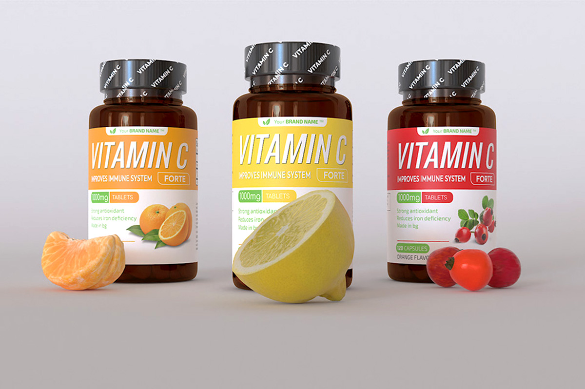 Дизайн на етикет за хранителни добавки и 3Д визуализация на опаковка