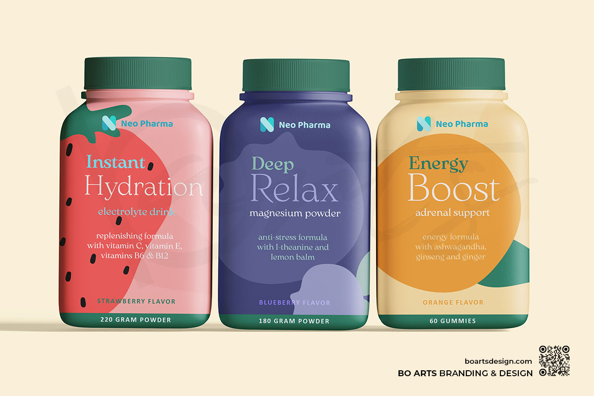 Брандинг и фирмена идентичност - Дизайн на опаковки за хранителни добавки